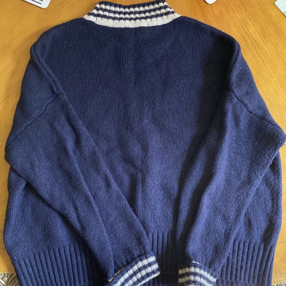 Boden Cozy Wool Mock Neck Navy Sweater - Picture 2 of 3